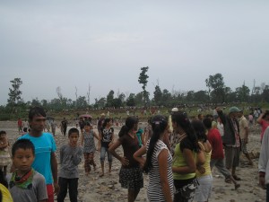 Camp residents participating the funeral proceeding